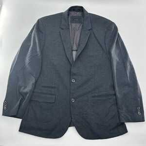 7 Diamonds Mannix 4-Way Stretch Blazer Sport Coat Mens 2XL Gray Black Jacket